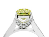 White gold Fancy Yellow Radiant  Brilliant Cut Diamond Engagement Ring with Pavé Band and Four-Prong Setting_52