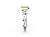 White gold Fancy Yellow Radiant  Brilliant Cut Diamond Five-Stone Prong Set Engagement Ring with Channel Band_5