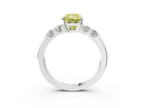 White gold Fancy Yellow Radiant  Brilliant Cut Diamond Five-Stone Prong Set Engagement Ring with Channel Band_6