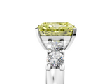 White gold Fancy Yellow Radiant  Brilliant Cut Diamond Five-Stone Prong Set Engagement Ring with Channel Band_8