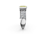 White gold Fancy Yellow Radiant  Brilliant Diamond Channel Set Wide Band Ring with Bezel Setting_22