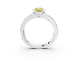 White gold Fancy Yellow Radiant  Brilliant Diamond Channel Set Wide Band Ring with Bezel Setting_23