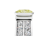 White gold Fancy Yellow Radiant  Brilliant Diamond Channel Set Wide Band Ring with Bezel Setting_25