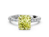 White gold Fancy Yellow Radiant  Brilliant Pavé Band Solitaire with Four-Prong Setting_41