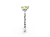 White gold Fancy Yellow Radiant  Brilliant Pavé Band Solitaire with Four-Prong Setting_43
