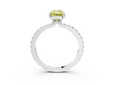 White gold Fancy Yellow Radiant  Brilliant Pavé Band Solitaire with Four-Prong Setting_44