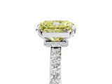 White gold Fancy Yellow Radiant  Brilliant Pavé Band Solitaire with Four-Prong Setting_46