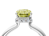 White gold Fancy Yellow Radiant  Brilliant Solitaire Engagement Ring with Six-Prong Setting and Classic Band_24