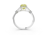 White gold Fancy Yellow Radiant  Brilliant Solitaire with Pave Band and Four-Prong Setting_23