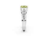 White gold Fancy Yellow Radiant  Brilliant Solitaire with Side Stones on a Pave Band and Four-Prong Setting_32