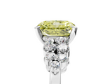 White gold Fancy Yellow Radiant  Cluster Diamond Engagement Ring with Pavé Band and Four-Prong Setting_49