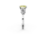 White gold Fancy Yellow Radiant  Cluster Diamond Engagement Ring with Pavé Band and Four-Prong Setting_51