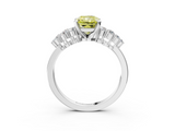 White gold Fancy Yellow Radiant  Cluster Diamond Engagement Ring with Pavé Band and Four-Prong Setting_52