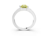 White gold Fancy Yellow Radiant Cut Brilliant Channel-Set Diamond Ring with Bezel Prong Setting_3
