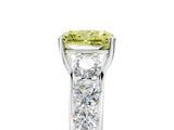 White gold Fancy Yellow Radiant Cut Brilliant Diamond Pavé Band with Six-Prong Setting_17