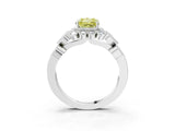 White gold Fancy Yellow Radiant Cut Brilliant Milgrain Pave Heart Band Solitaire Ring_15