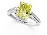 White gold Fancy Yellow Radiant  Cut Cathedral Pave Diamond Engagement Ring with Six-Prong Setting_34