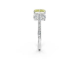 White gold Fancy Yellow Radiant  Cut Cathedral Pave Diamond Engagement Ring with Six-Prong Setting_35