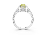 White gold Fancy Yellow Radiant  Cut Cathedral Pave Diamond Engagement Ring with Six-Prong Setting_36