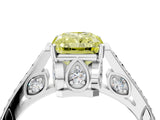 White gold Fancy Yellow Radiant  Cut Cathedral Pave Diamond Engagement Ring with Six-Prong Setting_36