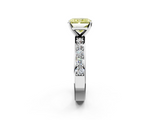 White gold Fancy Yellow Radiant  Cut Channel Set Diamond Engagement Ring with Four-Prong Setting_206