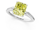 White gold Fancy Yellow Radiant  Cut Channel Set Solitaire Engagement Ring with Four-Prong Setting_208