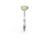 White gold Fancy Yellow Radiant  Cut Channel Set Solitaire Engagement Ring with Four-Prong Setting_209