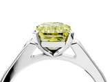 White gold Fancy Yellow Radiant  Cut Channel Set Solitaire Engagement Ring with Four-Prong Setting_211