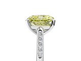 White gold Fancy Yellow Radiant  Cut Channel Set Solitaire Engagement Ring with Four-Prong Setting_212