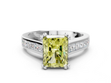 14K Yellow Gold Cut Channel Set Solitaire Engagement Ring with Prong Setting