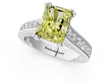 14K Yellow Gold Cut Channel Set Solitaire Engagement Ring with Prong Setting
