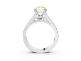 14K Yellow Gold Cut Channel Set Solitaire Engagement Ring with Prong Setting