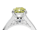 14K Yellow Gold Cut Channel Set Solitaire Engagement Ring with Prong Setting