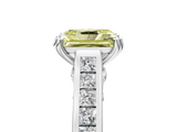 14K Yellow Gold Cut Channel Set Solitaire Engagement Ring with Prong Setting