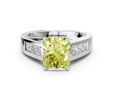 White gold Fancy Yellow Radiant Cut Cut Channel Set Solitaire Ring with Four-Prong Setting_12