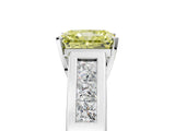 White gold Fancy Yellow Radiant Cut Cut Channel Set Solitaire Ring with Four-Prong Setting_17