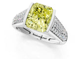White gold Fancy Yellow Radiant Cut Cut Diamond Channel Set Pave Band with Tension Prong Setting_1