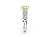White gold Fancy Yellow Radiant Cut Cut Diamond Channel Set Pave Band with Tension Prong Setting_2