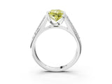 White gold Fancy Yellow Radiant Cut Cut Diamond Channel Set Pave Band with Tension Prong Setting_3