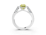 White gold Fancy Yellow Radiant Cut Cut Diamond Channel Set Solitaire Ring with Four-Prong Setting_135