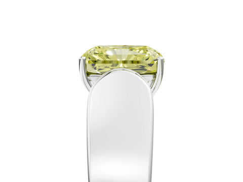White gold Fancy Yellow Radiant Cut Cut Diamond Channel Set Solitaire Ring with Four-Prong Setting_41
