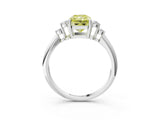 White gold Fancy Yellow Radiant Cut Cut Diamond Cluster Ring with Solitaire Band and Four-Prong Setting_3