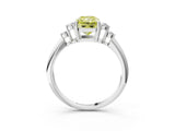 White gold Fancy Yellow Radiant Cut Cut Diamond Cluster Ring with Solitaire Band and Four-Prong Setting_45