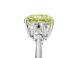 White gold Fancy Yellow Radiant Cut Cut Diamond Cluster Ring with Solitaire Band and Four-Prong Setting_47
