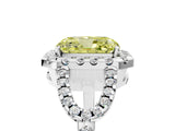 White gold Fancy Yellow Radiant Cut Cut Diamond Halo Engagement Ring with Open Split Pavé Band_5