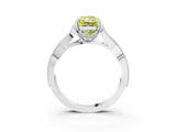 White gold Fancy Yellow Radiant Cut Cut Diamond Twisted Band with Milgrain Pave Setting and Four-Prong Setting_3