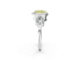 White gold Fancy Yellow Radiant Cut Cut Halo Diamond Infinity Band with Four-Prong Setting_2