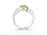 White gold Fancy Yellow Radiant Cut Cut Halo Diamond Infinity Band with Four-Prong Setting_3