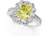 White gold Fancy Yellow Radiant Cut Cut Halo Diamond Pavé Engagement Ring with Milgrain Detailing_13
