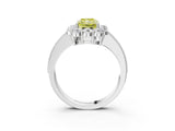 White gold Fancy Yellow Radiant Cut Cut Halo Diamond Pavé Engagement Ring with Milgrain Detailing_15